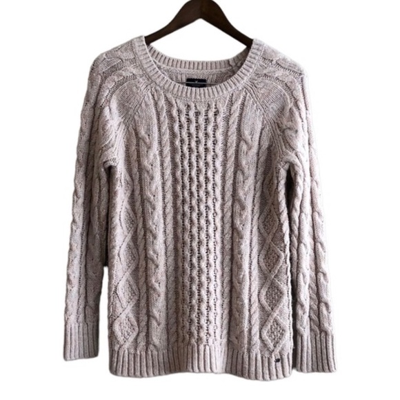 American Eagle Outfitters Sweaters - American Eagle Metallic Cable Knit Knitted Long Sleeve Sweater Shirt Top Pink